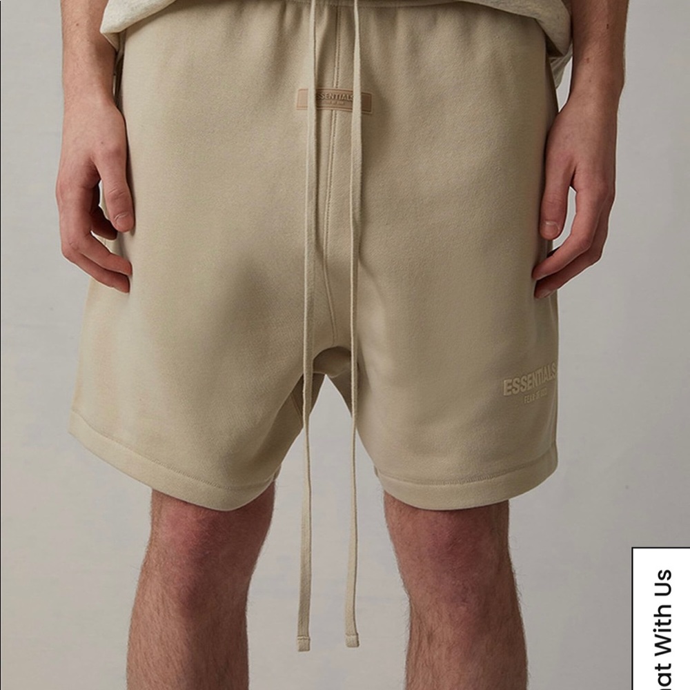 Fear of God mens essentials sweat shorts - wheat